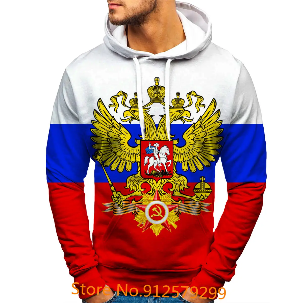 

2022 Personalized Russia Flag 3D Print Hoodie Men Pullover Casual Camo Sweatshirt