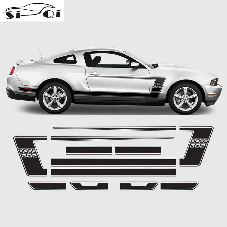 

Boss 302 Mustang Car Side Door Decal - Car Sticker - Car Decal 2015 - 2022 Car Stickers And Decals Car Accessories