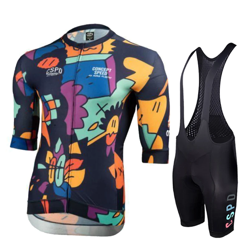 

CSPD cycling jersey team mens summer road set maillot bicycle clothing culotte ciclismo Breathable bib gel shorts ropa de hombre