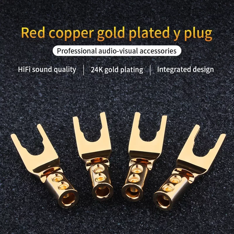 

Non copper Banana Plug Y Spade Plug Fork Connectors Plug U 24K Gold Plated Copper Screw Speaker Cable Jack DIY