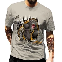 tiger 3d t shirt men summer fashion short sleeve printed animal cool tops tees trend young men clothing