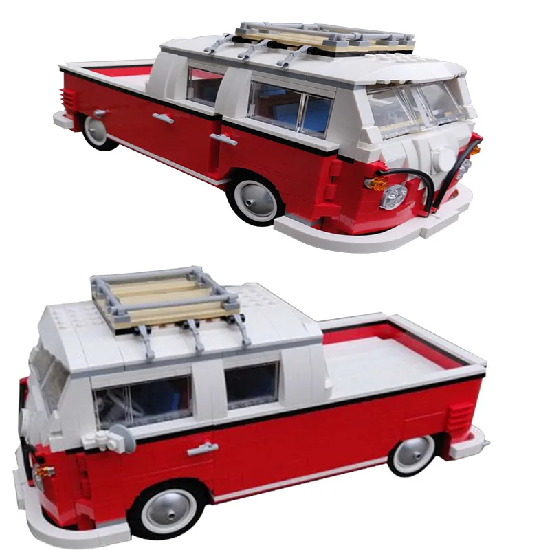 

MOC Doka фигурный фургон T1 совместимый 10220 высокотехнологичная серия T1 Camply модель фургона строительные блоки автомобиль кирпич детские игрушк...