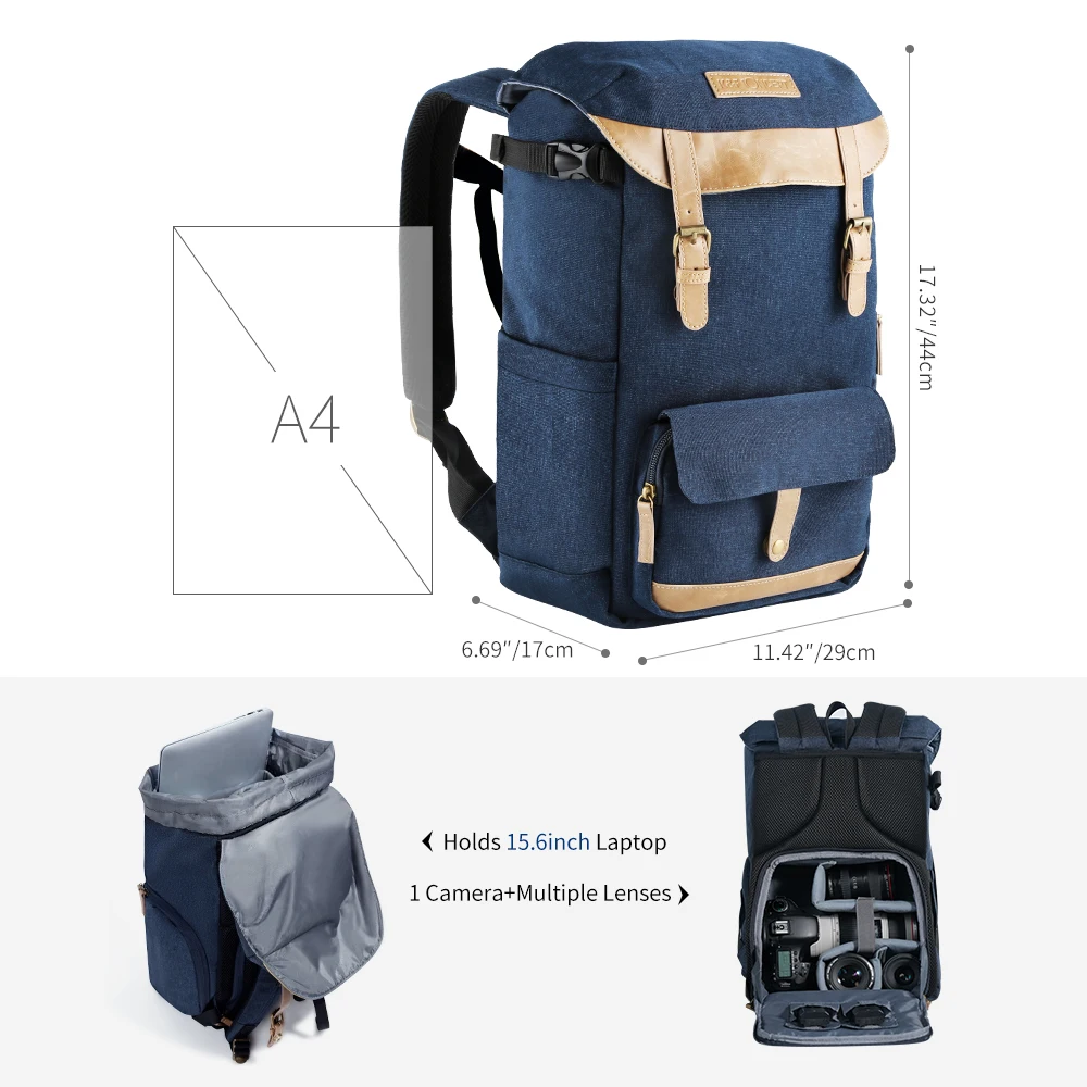 Модный фото/видео рюкзак с большой вместительностью для камеры Canon Nikon SLR DSLR от K&ampF Concept