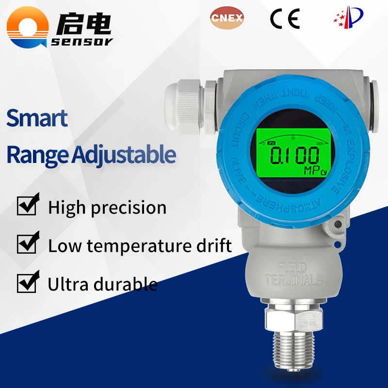 

2088 LCD Pressure Sensor For Water Oil Gas 4-20mA 0-10V RS485 Explosion-proof Pressure Transmitter M20*1.5 Transducer 0-1.6Mpa
