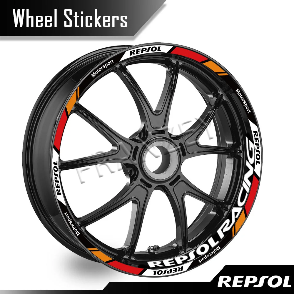 Для HONDA CBR250R VFR 400 CBR600RR CBR1000RR Repsol наклейка на колесо мотоцикла светоотражающая