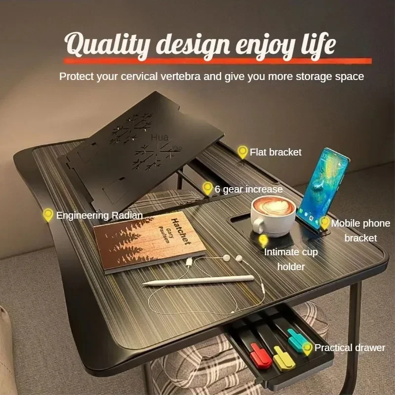 Стол складной для ноутбука столик на кровать с 6 зубьями и регулируемой высотой