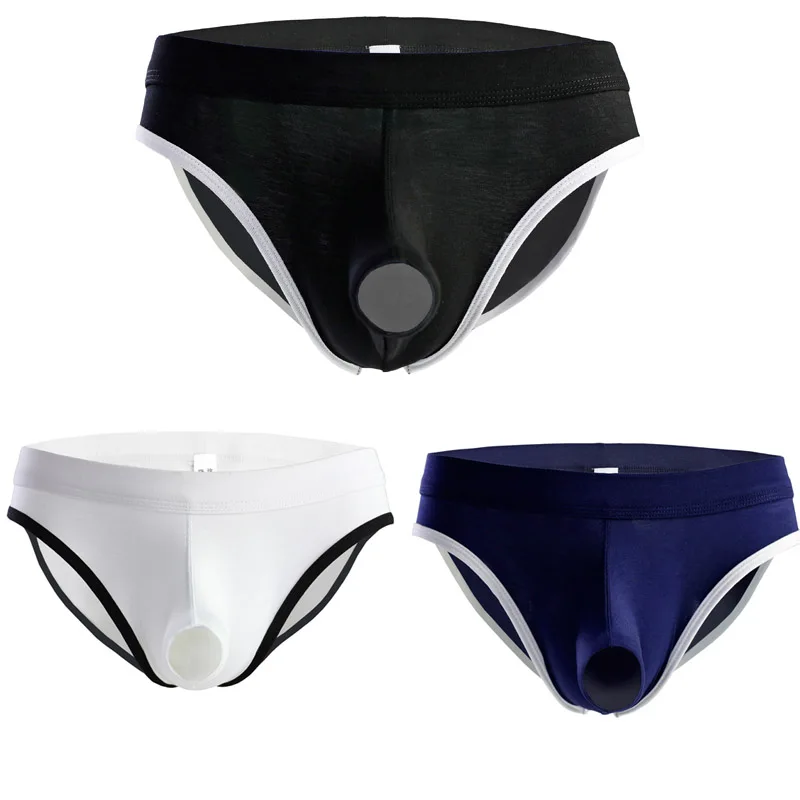 3PCS Men's Briefs Modal Panties Ultra-thin Underpants Man Low Waist Solid Trunk Elephant Nose Briefs Comfortable Underwear