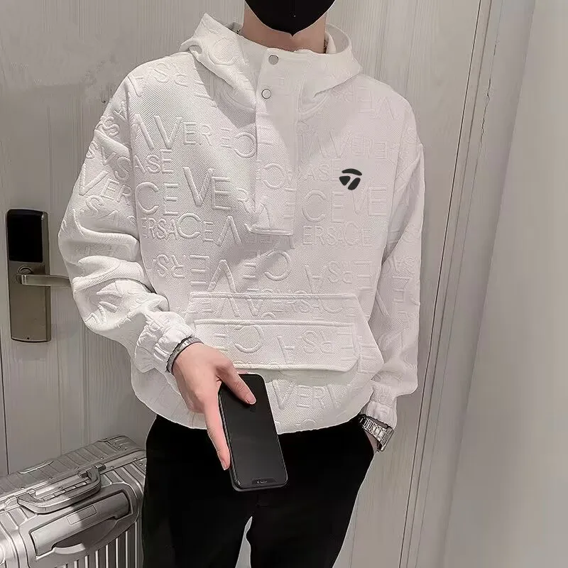 

Мужская одежда для гольфа, новинка 2023, одежда для гольфа, мужские топы с длинным рукавом, одежда для гольфа, мужские спортивные осенние роскошные мужские рубашки для гольфа с капюшоном