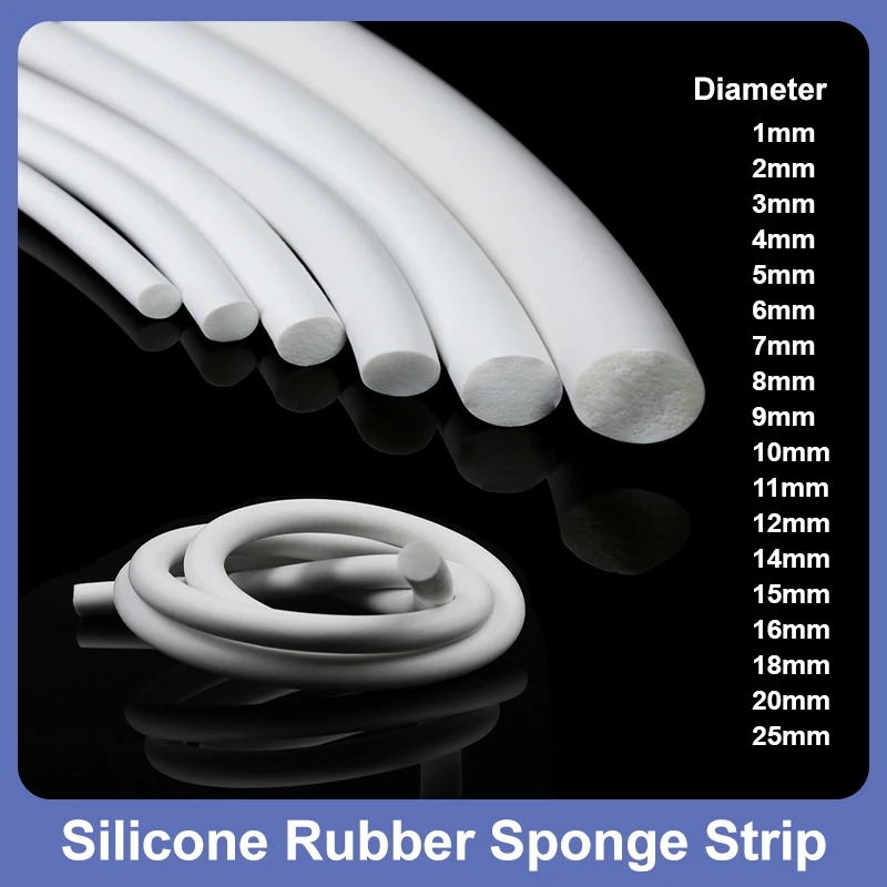 

Уплотнительная лента силиконовая белая 1-25 мм