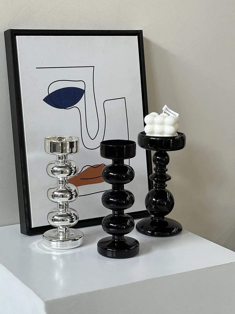 Винтажные скандинавские подсвечники для ароматерапии из Букового дерева/стекла