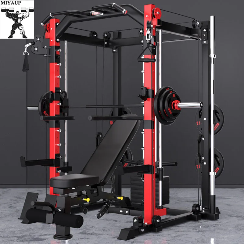 

MIYAUP Multifunctional Smith Squat Stand Fitness Combination Weightlifting Barbell Flying Bird Training Equipment Frame Gantry