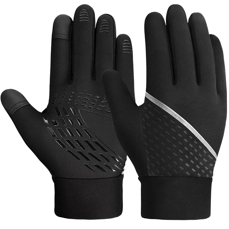 

Winter Warm Running Kids Gloves - Cold Weather Thermal Bike Snow Ski Black Mittens Aged 4-12 Boys Girls