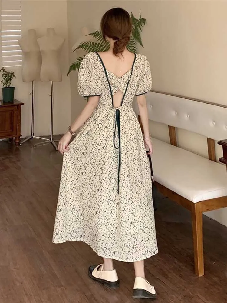 

Женское платье-миди с открытой спиной, дизайнерское Бандажное платье во французском стиле, лето 2022