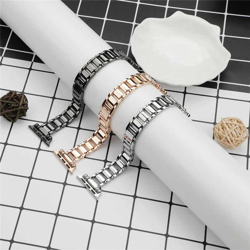 

Metal Band for Apple Watch 38mm 40mm 41mm 42mm 44mm 45mm Stainless Steel Wristband Strap for iWatch SE 7/6/5/4/3/2/1 Bracelet