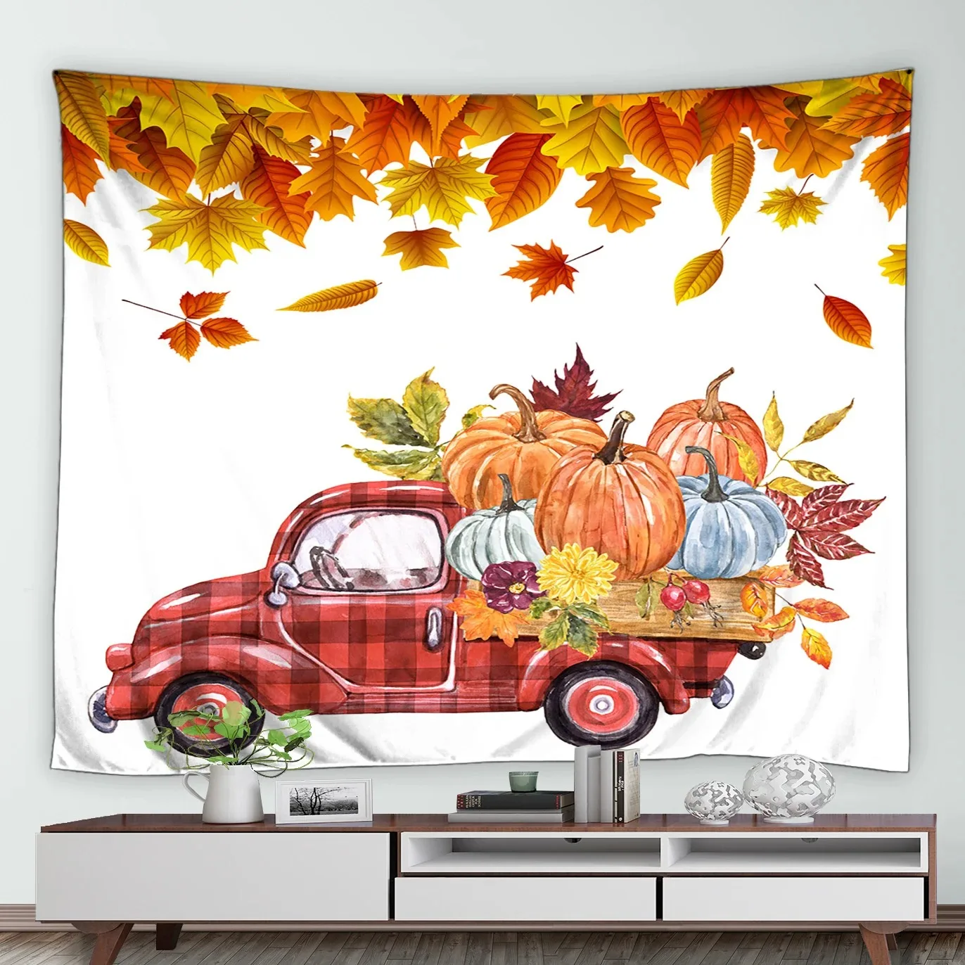 Осенняя искусственная Ферма грузовик Тыква кленовое дерево винтажный