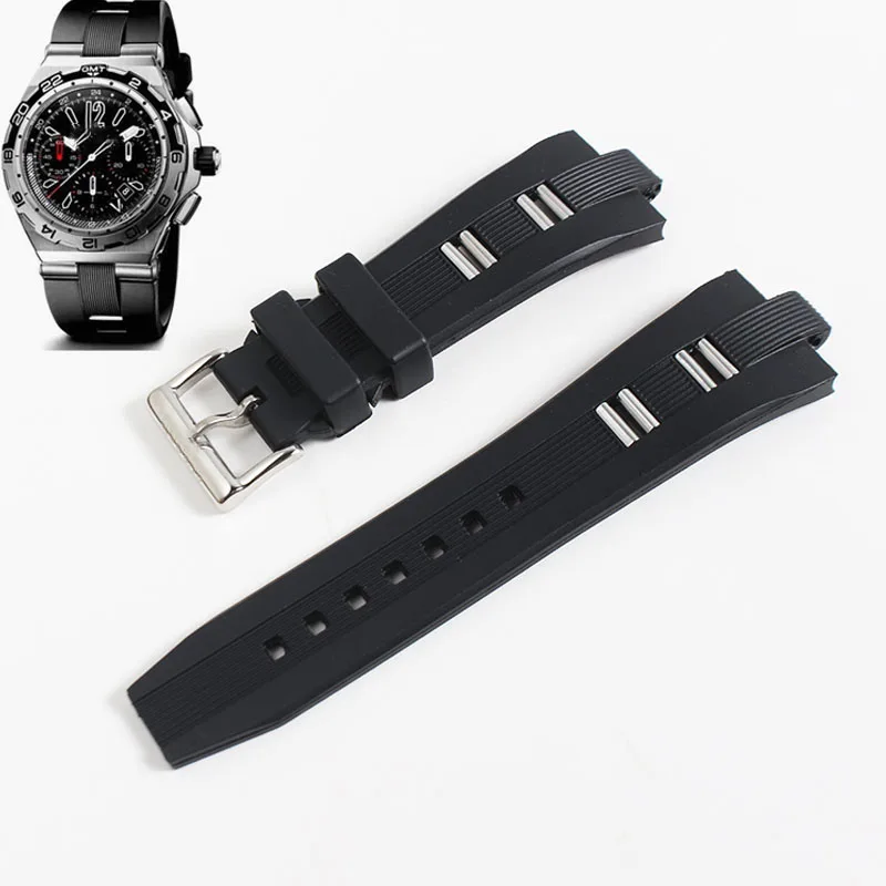 

26x9mm black silicone strap accessories are waterproof and sweat proof, suitable for Bvlgari DIAGONO strap tools