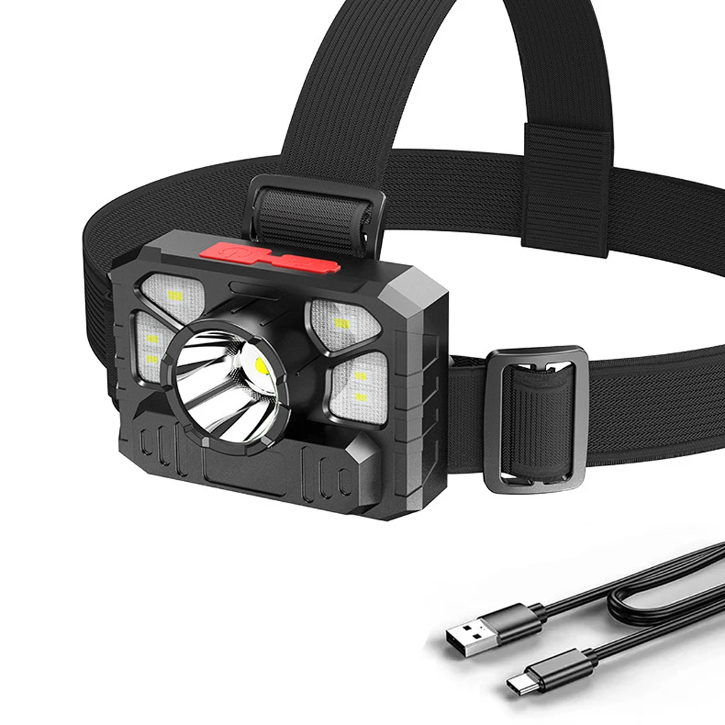 

USB Headlamp Adjustable Long Range Headlight Waterproof Multipurpose Flashlight Powerful Spotlight Lighting Equipment