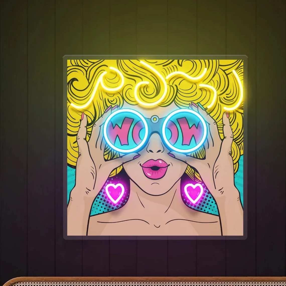 Женская неоновая вывеска лицо женщины неоновый домашний декор Настенный Вау для