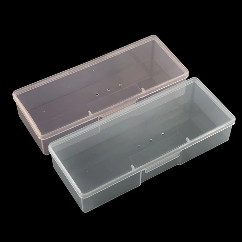 1pc Transparent Rectangle Nails Storage Box Buffer File Nail Art Rhinestones Decorations Jewelry Nail Art Equipment Tools Case images - 6