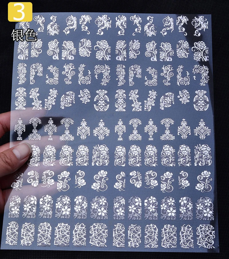 108 шт 3D DIY цветочный дизайн ногтей наклейки цветок маникюр Советы золотой