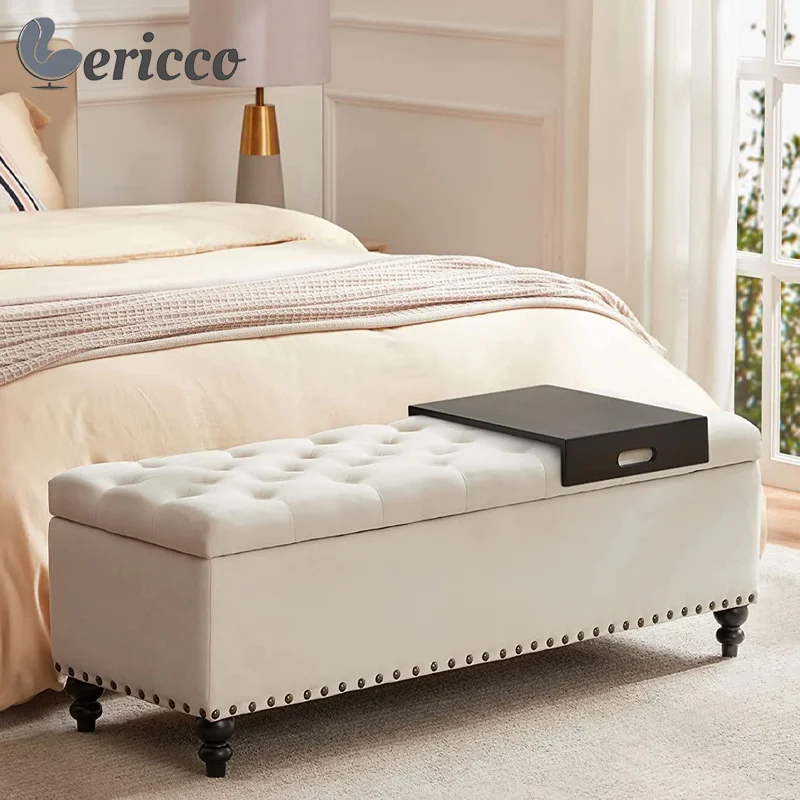 

Оттоманка GERICCO, большой стул для хранения 51 дюйм, роскошный оттоманка, мягкие стулья, Многофункциональный стул для хранения, скамейка для сп...