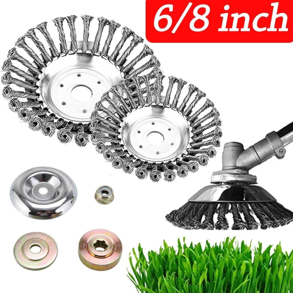 150mm/190mm Garden Steel Wire Trimmer Head and Gearbox Fixing Kit Grass Brush Cutter Dust Removal Weeding Plate for Lawnmower