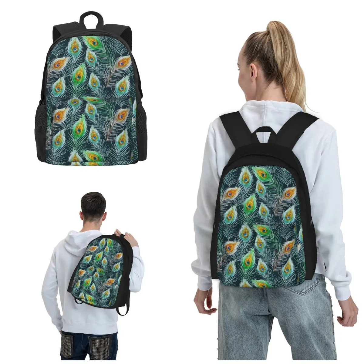 

Peacock Feather Print Bookbag Uncompromising Style Meets Uncompromising Functionality In Our Backpacks High School College