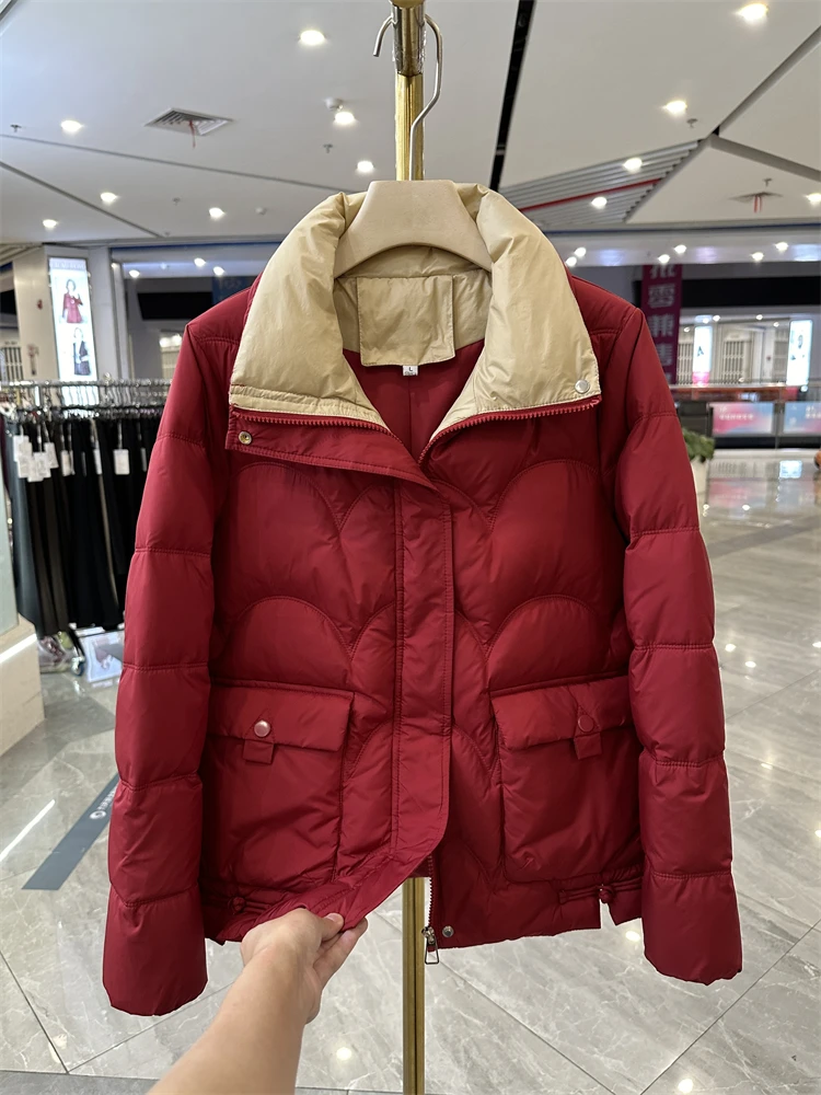 Fashion Middle-aged Women Dress Lapel Short Down jacket Winter clothes New Western Sle Small Outerwear Middle-Aged an...