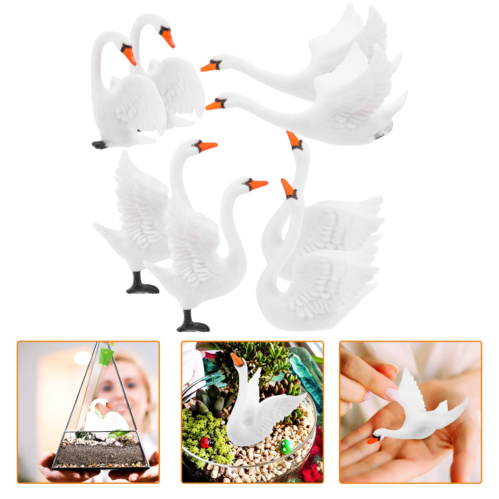 

Swan Mini Miniature Resin Figurine Bonsai Decor Micro Landscape Decoration Ornaments Crafts Craft Statue
