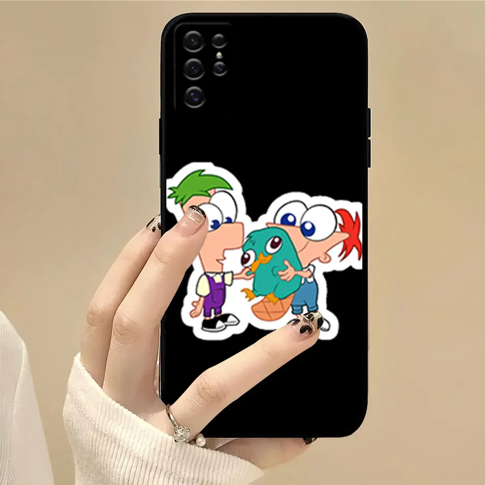 Чехол для телефона с рисунком P-Phineas и F-Ferb Samsung S22 S23 A73 A72 A71 A54 A53 E ULTRA Color Soft Shell