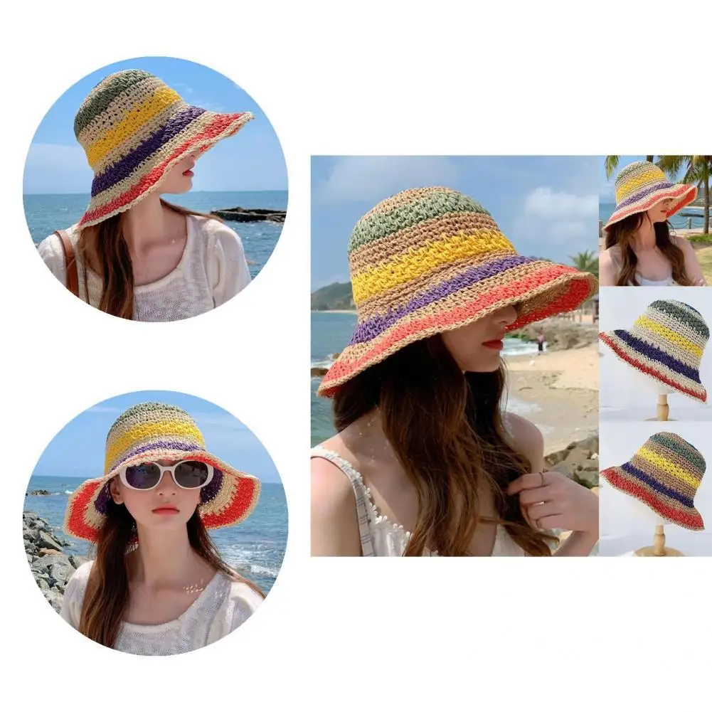 

Декоративная Панама больших радужных цветов, соломенная шляпа, легкая Панама