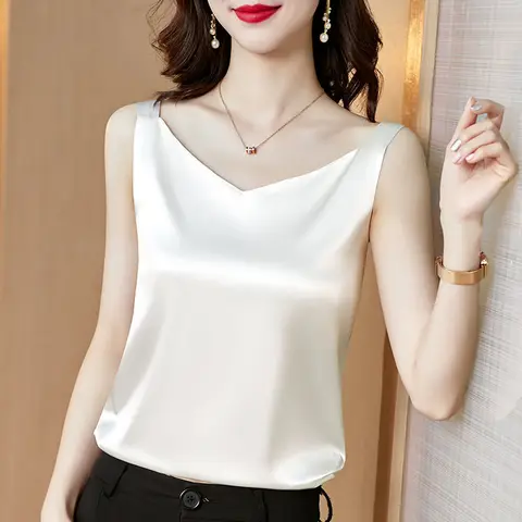 Шелковый базовый топ - купить недорого | AliExpress