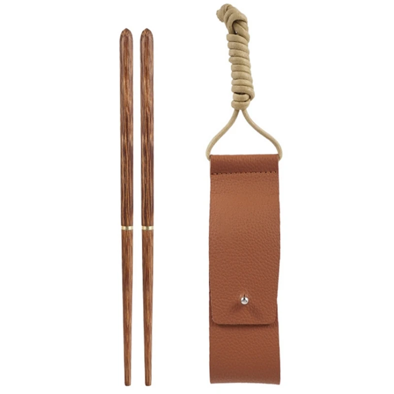 

Outdoor Camping Portable Folding Chopsticks BBQ Picnic Tableware Removable Solid Wood Stainless Steel Chopsticks