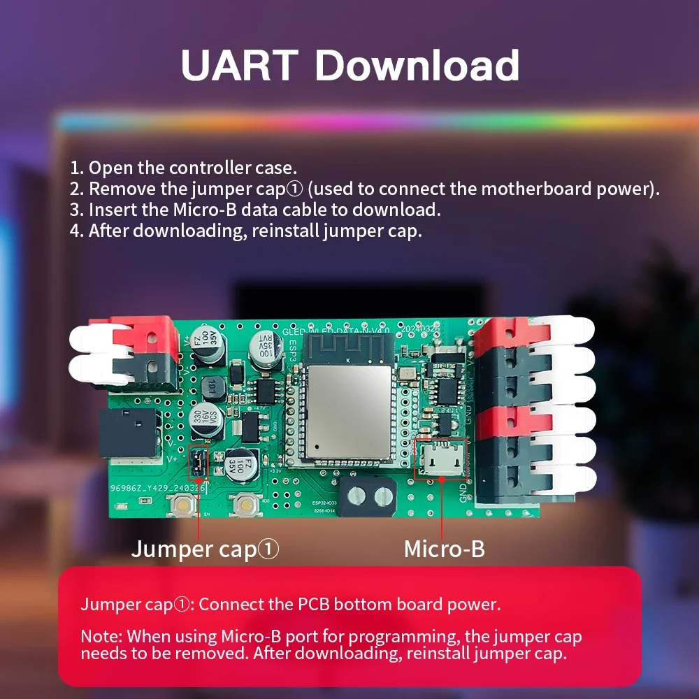 Светодиодный контроллер ESP32 WLED с микрофоном
