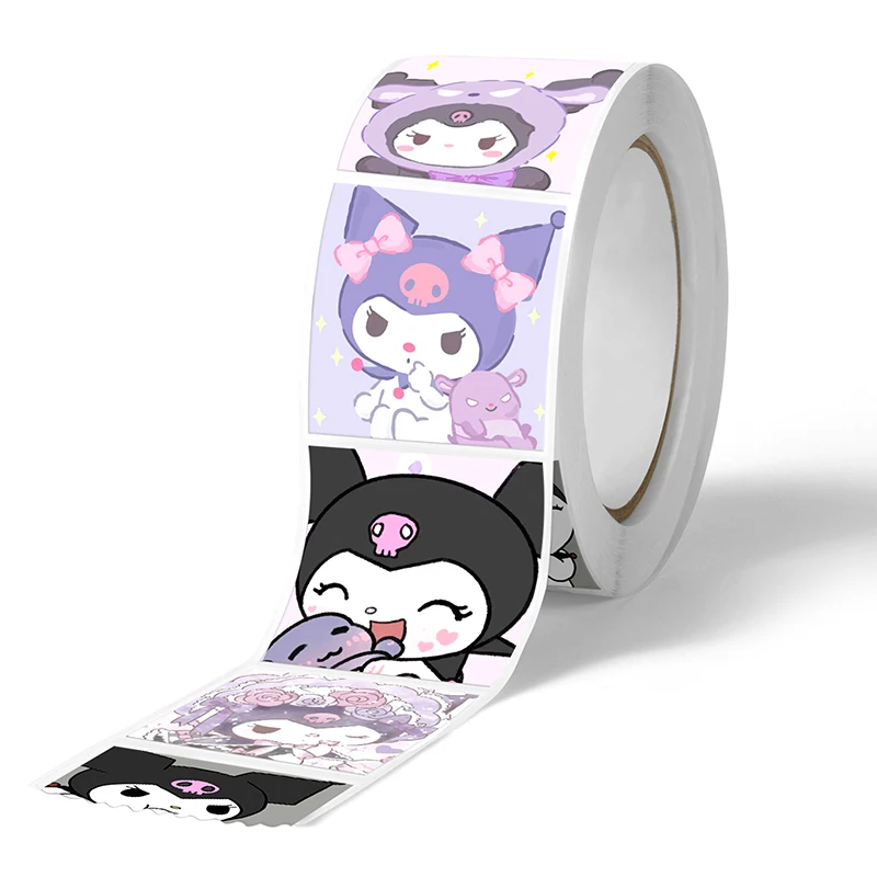 

500pcs/Roll Kawaii Sanrio's New Round Seal Sticker Cute Pochacco Cinnamoroll Girl's Heart Hand Account Decoration Sticker