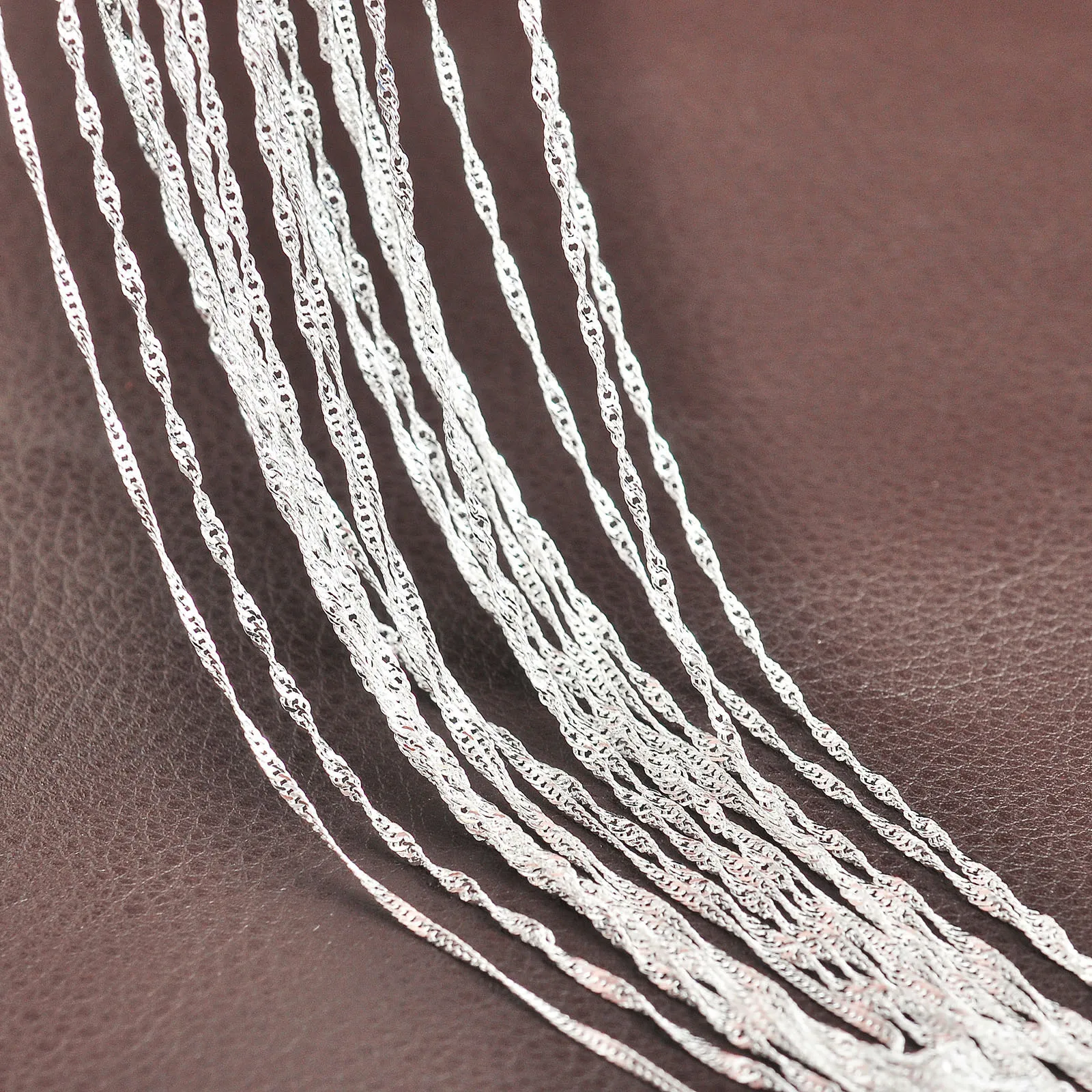 Высшее качество подлинное 925 Стерлинговое Серебро водная волна Сингапурское