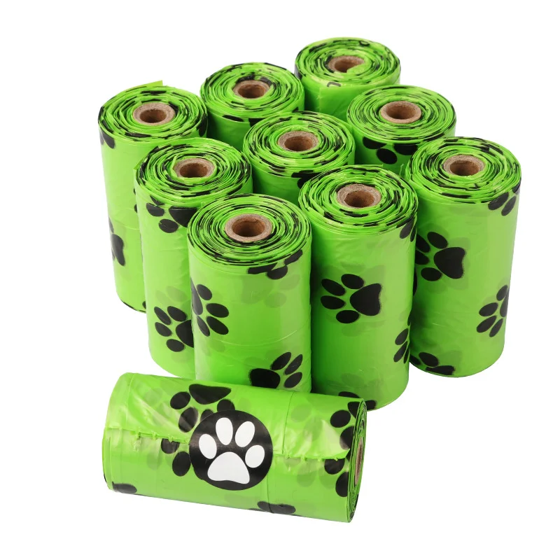 

Pet Poop Bags Disposable Dog Waste Bags, Bulk Poop Bags with Leash Clip and Bone Bag Dispenser 5Roll(75Pcs) Bags with Paw Prints