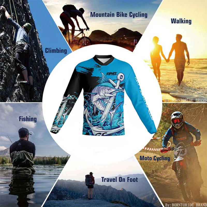 Мужская футболка с длинным рукавом и круглым вырезом принтом