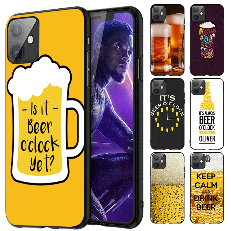 

soft TPU Phone case For iPhone 12 13 14 Pro Max MINI Plus Cover Cute protection Beer