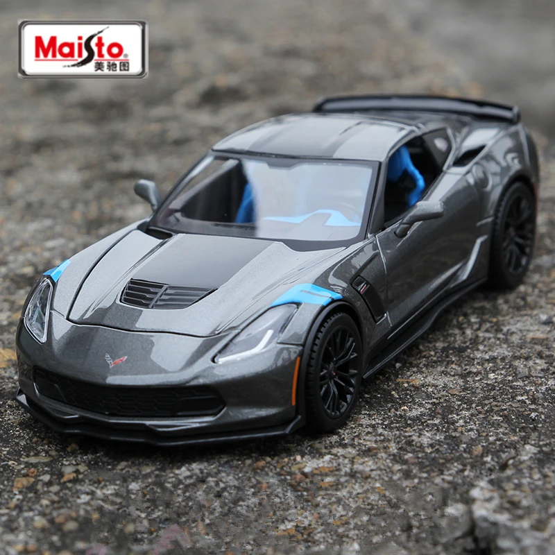 

Спортивная модель спортивного автомобиля Maisto 1:24 Chevrolet Corvette Grand из сплава, литые металлические игрушки, Модель гоночного автомобиля, имитация детских подарков