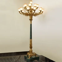 all copper floor lamp decorative luxury hotel hall statue floor lights villa atmosphere french flower lantern