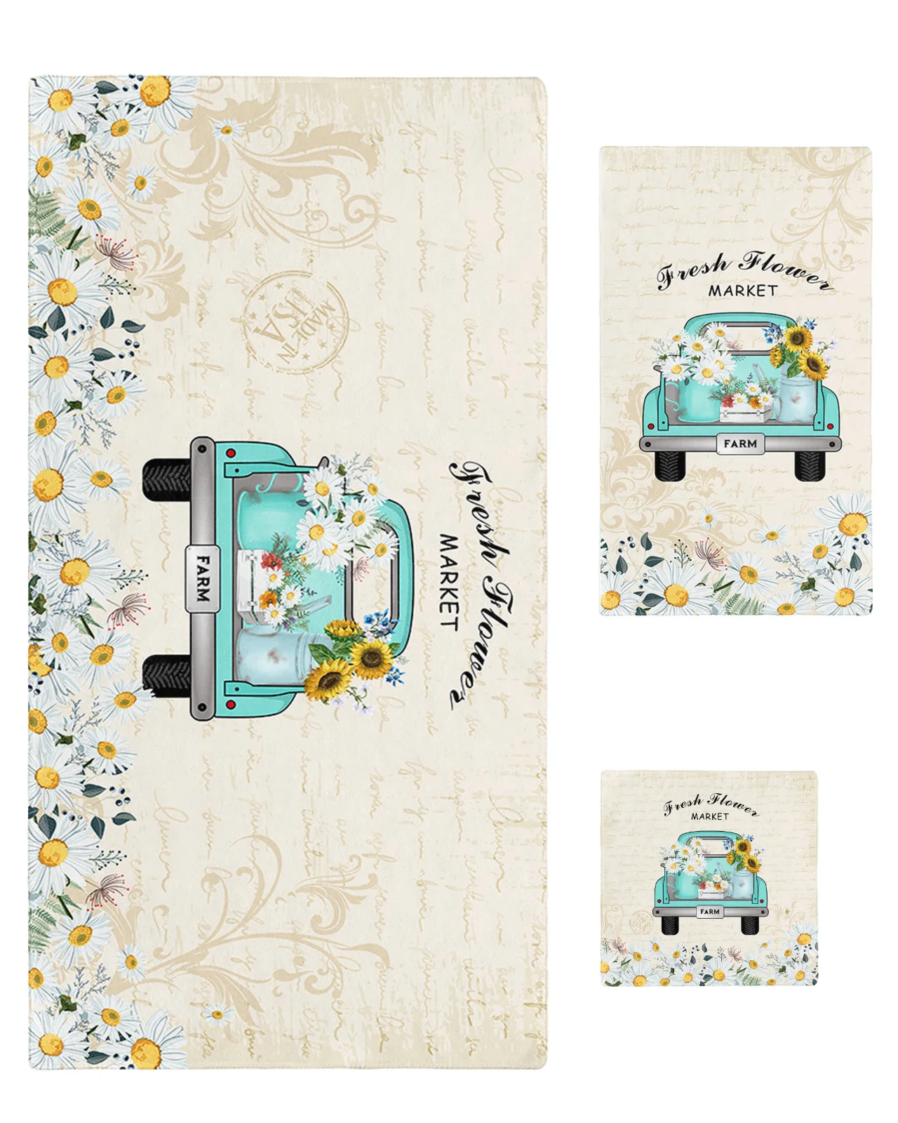 

3 шт., банное полотенце в стиле ретро