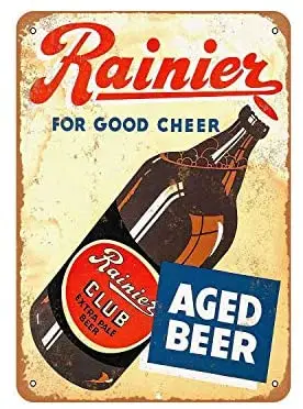 

Rustic Rainier Club Extra Pale Beer Vintage Look Metal Sign