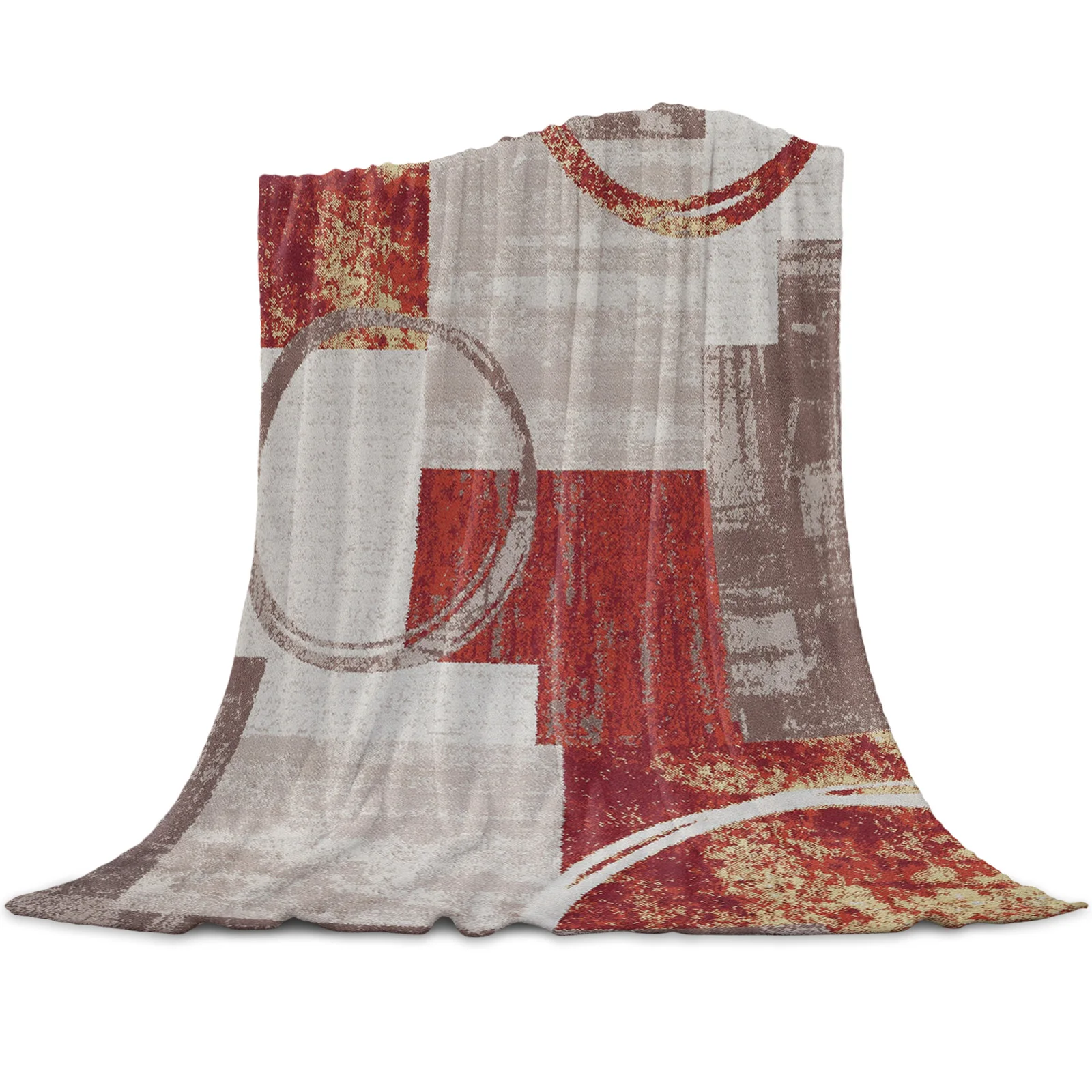 

Abstract Retro Distressed Red Flannel Throw Blanket Children Adult Sofa Travel Camping Throw Blankets for Bedding Warm Blanket