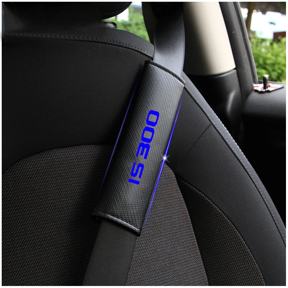

For Lexus IS300 Car Safety Seat Belt Harness Shoulder Adjuster Pad Cover Carbon Fiber Protection Cover Car Styling 2pcs