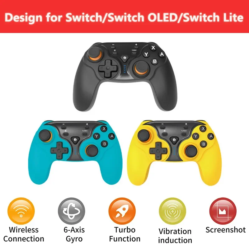 

NEW2023 Bezprzewodowy Gamepad Bluetooth kontroler do przełącznika Pro kompatybilny przełącznik do /Lite/przełącznik OLED d