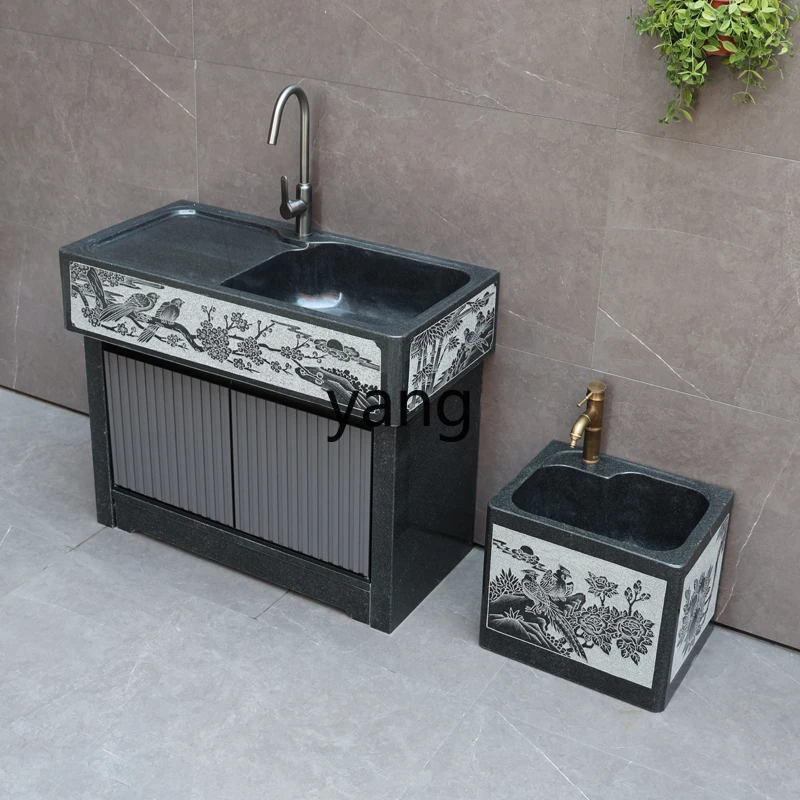 Yjq Мраморная Ванна для стирки во дворе с уборной панелью уличный бассейн