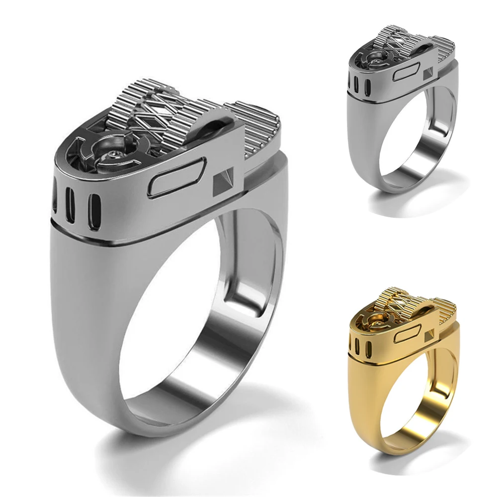 

Jewelry Fashion Accessories Hip Hop Vintage Biker Gothic Creative Lighter Rings Punk