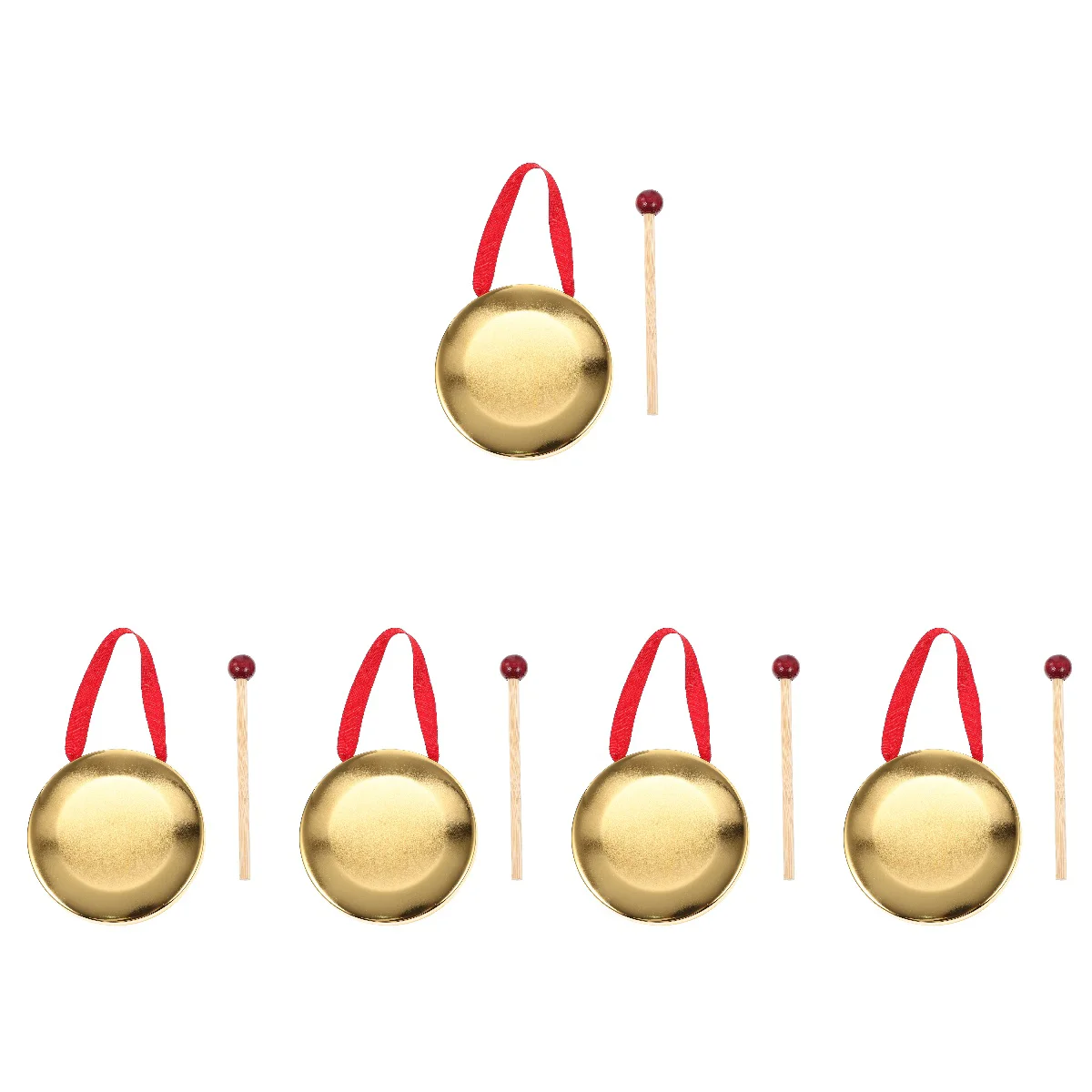 

5 Sets Hand Held Gong with Mallet Metal Gong Percussion Instrument