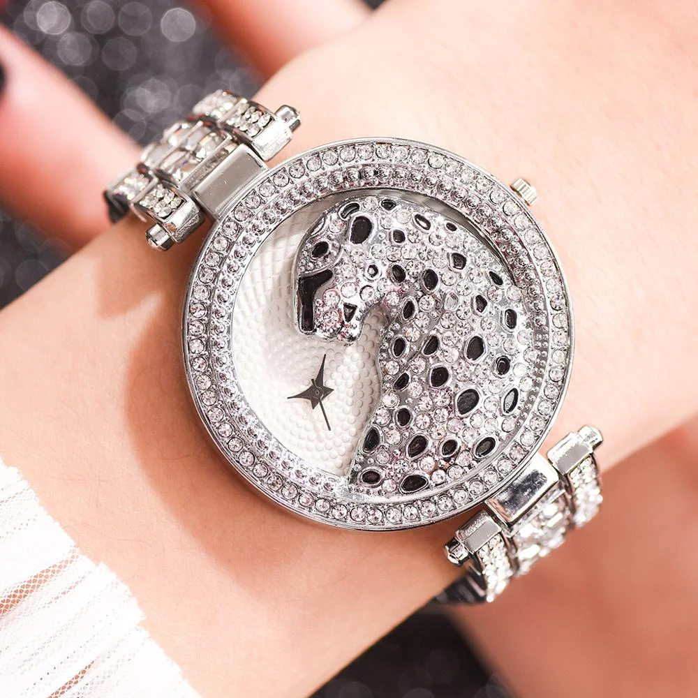 hot selling brand women quartz watch fashion bling casual ladies female gold crystal diamond leopard for women free global shipping